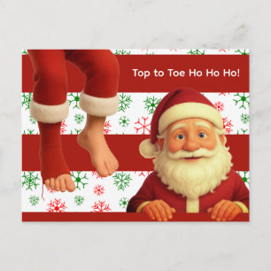 Santa Head & Legs North Pole Fun Christmas DesigN Postcard