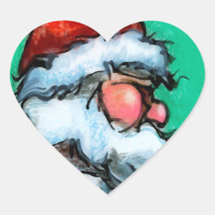 Santa Heart Sticker