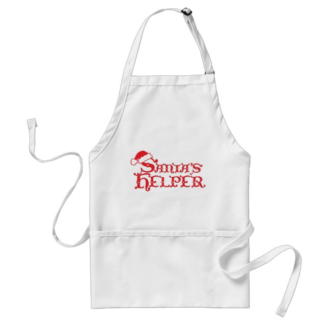 Santa helper Christmas cooking graphic cooks apron (Front)