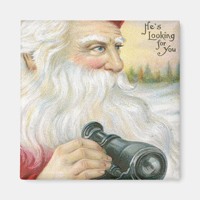 Santa, "He's Looking for You!" Magnet (Front)