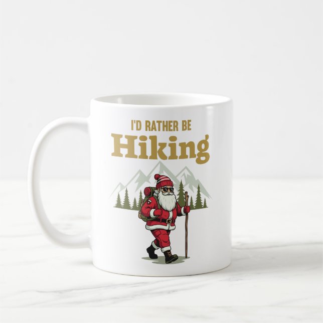 Santa Hiking Coffee Mug (Left)