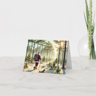Santa Hiking in Pine Barrens Christmas Card