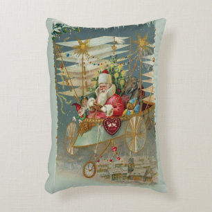 Santa & His Amazing Flying Machine Accent Pillow