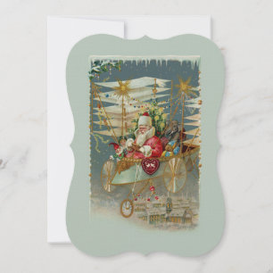 Santa & His Amazing Flying Machine Invitation