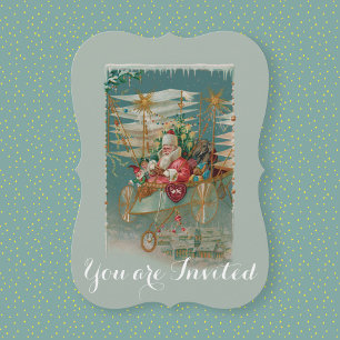 Santa & His Amazing Flying Machine Invitation
