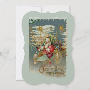 Santa & His Amazing Flying Machine Invitation