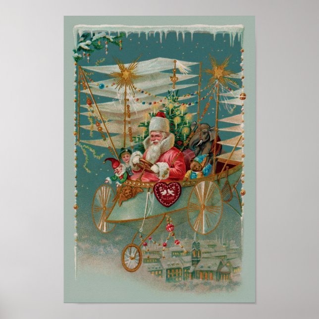 Santa & His Amazing Flying Machine Poster (Front)