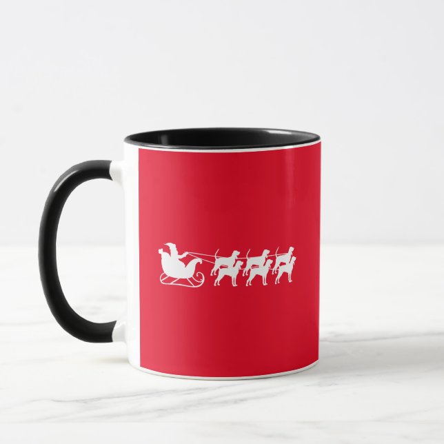 Santa & His Coonhound Sleigh  Mug (Left)
