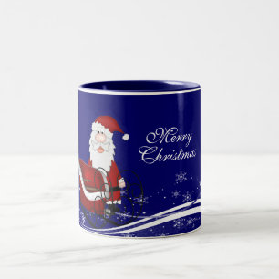 Santa & His Sleigh Christmas Two-Tone Coffee Mug
