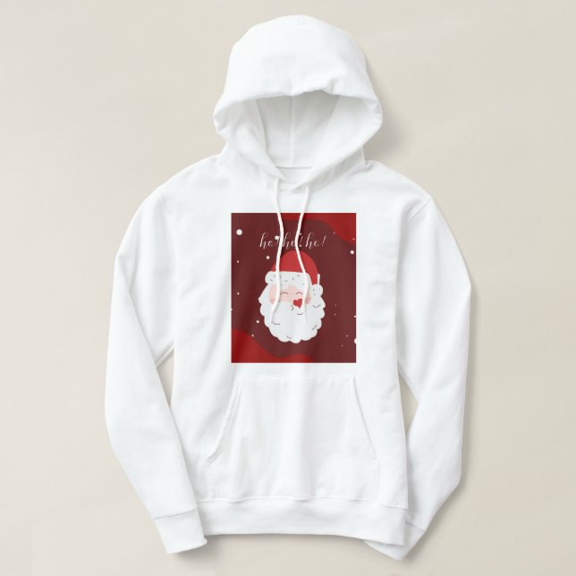 " Santa 'Ho! Ho! Ho!' Christmas Hoodie - Perfect  (Design Front)