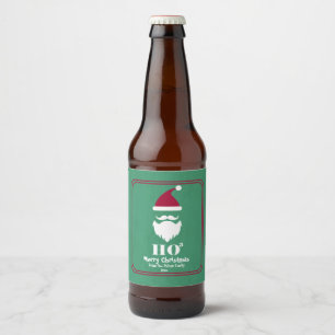 Santa, Ho Ho Ho, Holiday Beer Bottle Label
