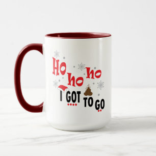 Santa, Ho Ho Ho I Gotta Go, Funny Xmas Poop Mug