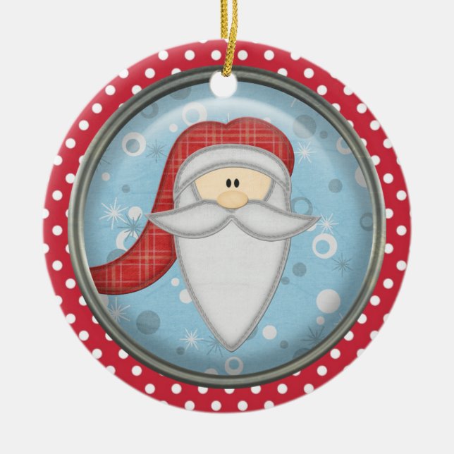 Santa Ho Ho Ho Keepsake Ornament (Front)