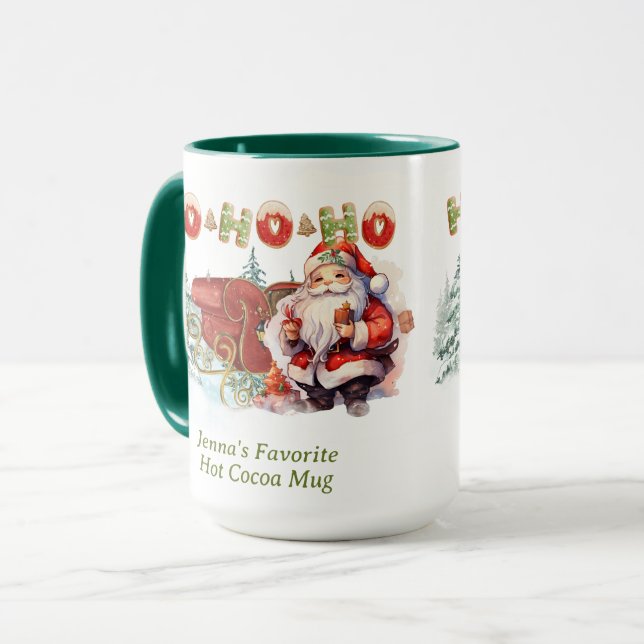 Santa Ho-Ho-Ho Personalised Coffee Mug (Front Left)