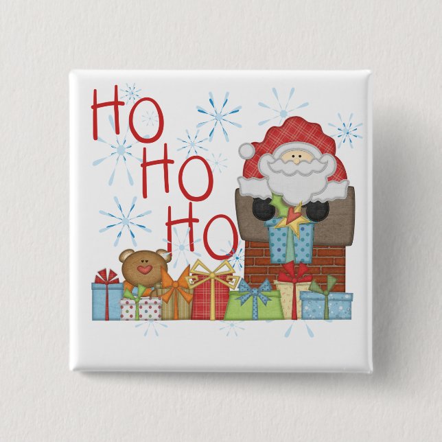 Santa Ho Ho Ho Tshirts and Gifts 15 Cm Square Badge (Front)