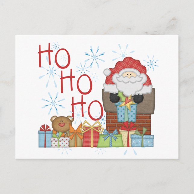 Santa Ho Ho Ho Tshirts and Gifts Holiday Postcard (Front)