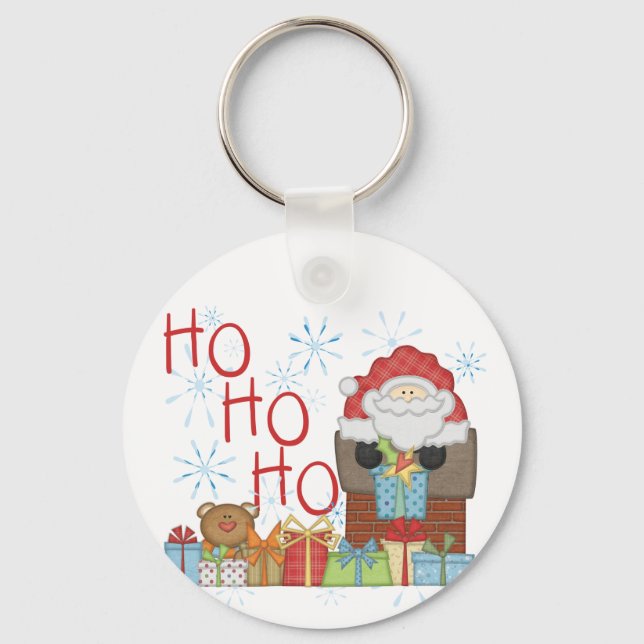 Santa Ho Ho Ho Tshirts and Gifts Key Ring (Front)