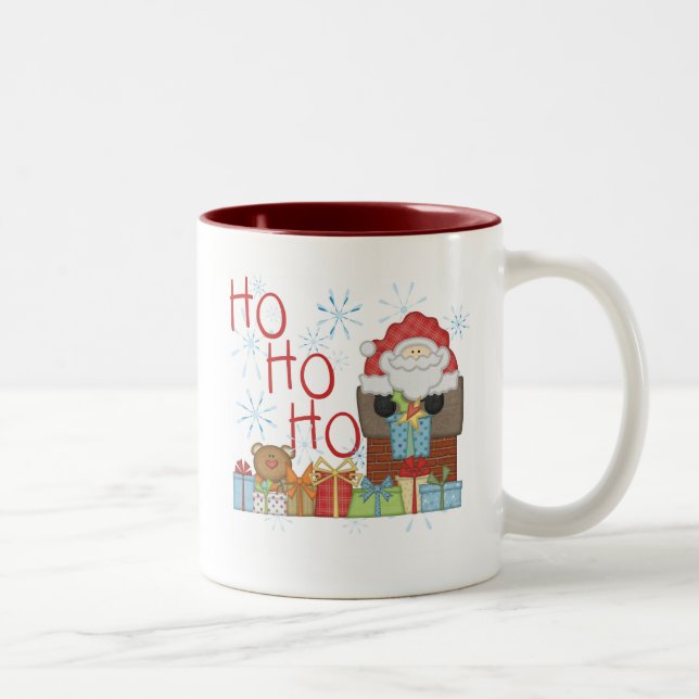 Santa Ho Ho Ho Tshirts and Gifts Two-Tone Coffee Mug (Right)