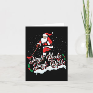 Santa Hockey Player Ice Hockey Xmas Sports Christm Card