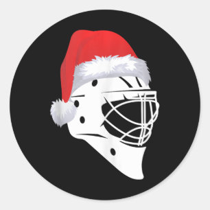 Santa Hockey Player Xmas Sports Merry Christmas Ho Classic Round Sticker