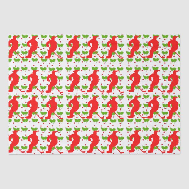 SANTA HOCKEY TISSUE PAPER (Front)
