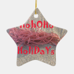 Santa HoHoHo Merry Christmas From Beach colours Ceramic Tree Decoration