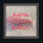 Santa HoHoHo Merry Christmas From Beach colours Jewellery Box<br><div class="desc">Santa HoHoHo Merry Christmas From Beach The beach brigs joy to people who visit the ocean to have a good time. The beach sand provides is natural feeling of being closer and attached to this world. Santa HoHoHo Merry Christmas From Beach. One of the best way to send seasonal greetings...</div>