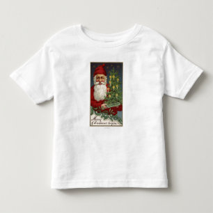Santa Holding a Candlelit Tree Toddler T-Shirt