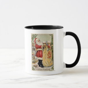 Santa Holding an Overflowing Bag of Toys Mug