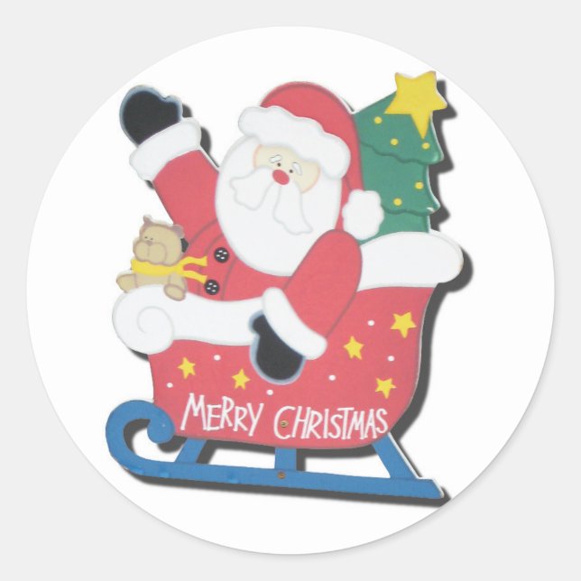 Santa holiday sticker envelope seal Christmas (Front)