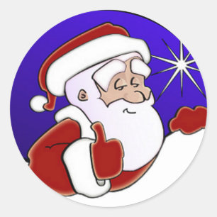 Santa holiday sticker envelope seal Christmas