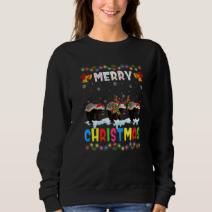 Santa Honey Badger Animals Merry Christmas Pajama Sweatshirt