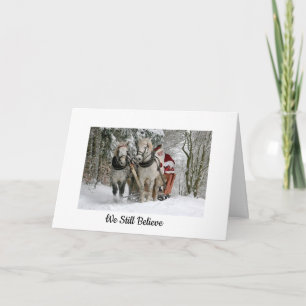 Santa horse and sleigh Christmas card