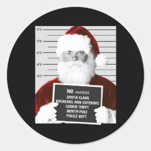 Santa Hot Santa Claus Jailed Classic Round Sticker