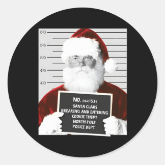 Santa Hot Santa Claus Jailed Classic Round Sticker