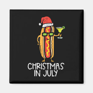 Santa Hotdog Christmas In July Summer Xmas Food Lo Magnet