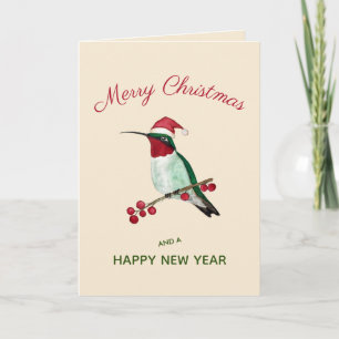 Santa Hummingbird Holiday Card