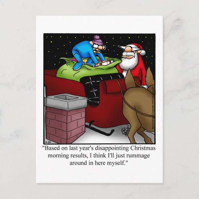 Santa Humour Christmas Postcard (Front)