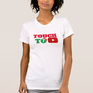 Santa Humour Tee, Touch To play Funny Christmas T-Shirt