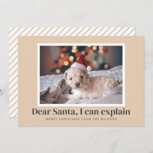 Santa, I Can Explain Funny Pet Photo Holiday Card