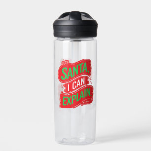Santa I Can Explain Graphic Digital Art Water Bottle