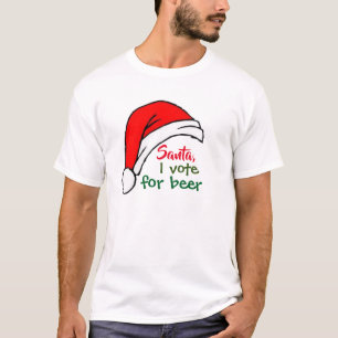 Santa i vote for beer funny Christmas Shirt Design