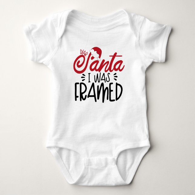 Santa I was Framed Baby Bodysuit (Front)
