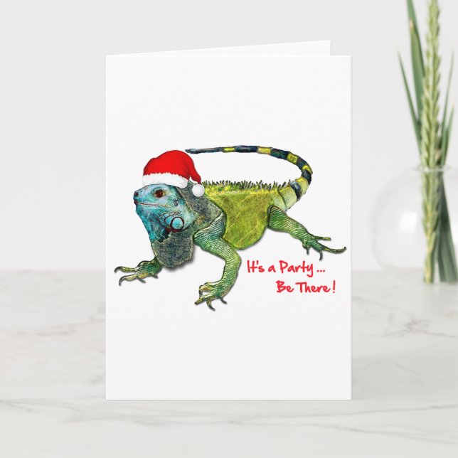 Santa Iguana Holiday Card (Front)