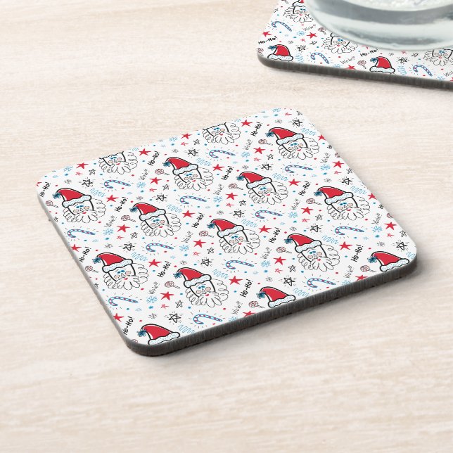 Santa illustration Christmas Stocking stuffers Coaster (Left Side)