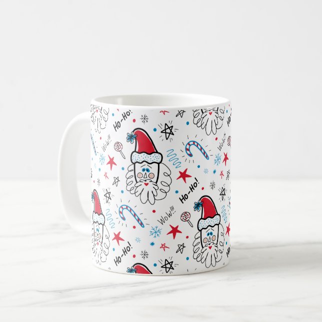 Santa illustration Christmas Stocking stuffers Coffee Mug (Front Left)