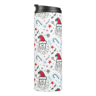 Santa illustration Christmas Stocking stuffers Thermal Tumbler