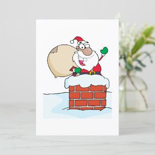 Santa In a Chimney Festive Invitation