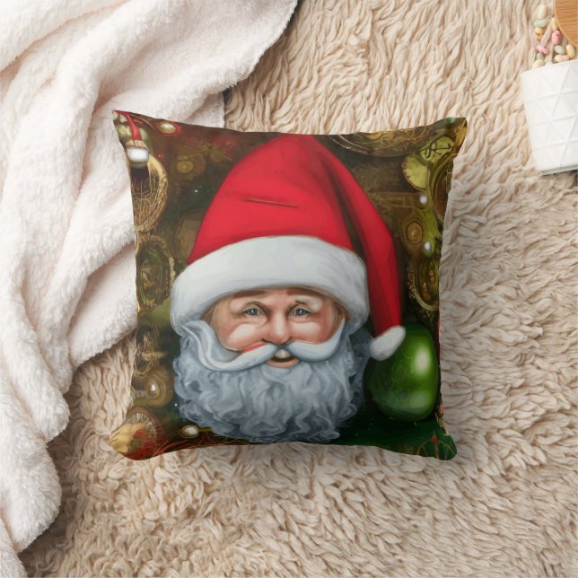 Santa In A Christmas Fantasy Background Cushion (Blanket)