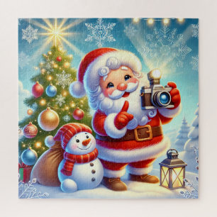 Santa in a Festive Christmas Scene Jigsaw Puzzle